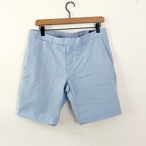 polo ralph lauren / sky blue flat front slim stretch shorts 33
